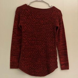 It’s Our Time Red Boatneck Sweater with Textured Front Size XS Great Con…